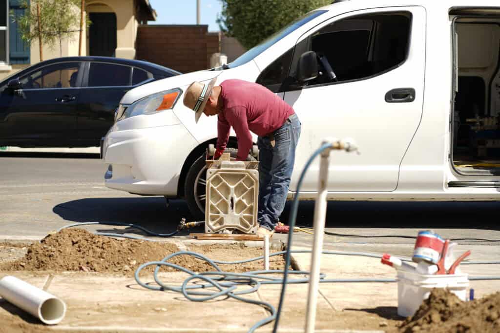 Curb core drilling by R.G Curb Coring for precise pavement and sidewalk modifications. Expert servic.